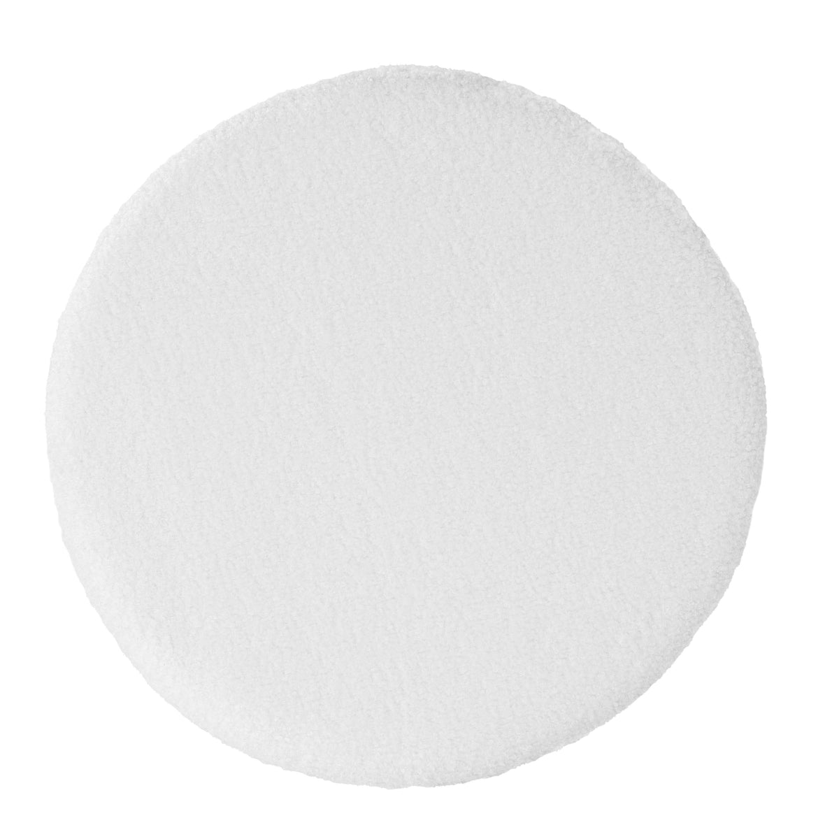 Elladera Modern Dowel Ottoman, Cream Boucle