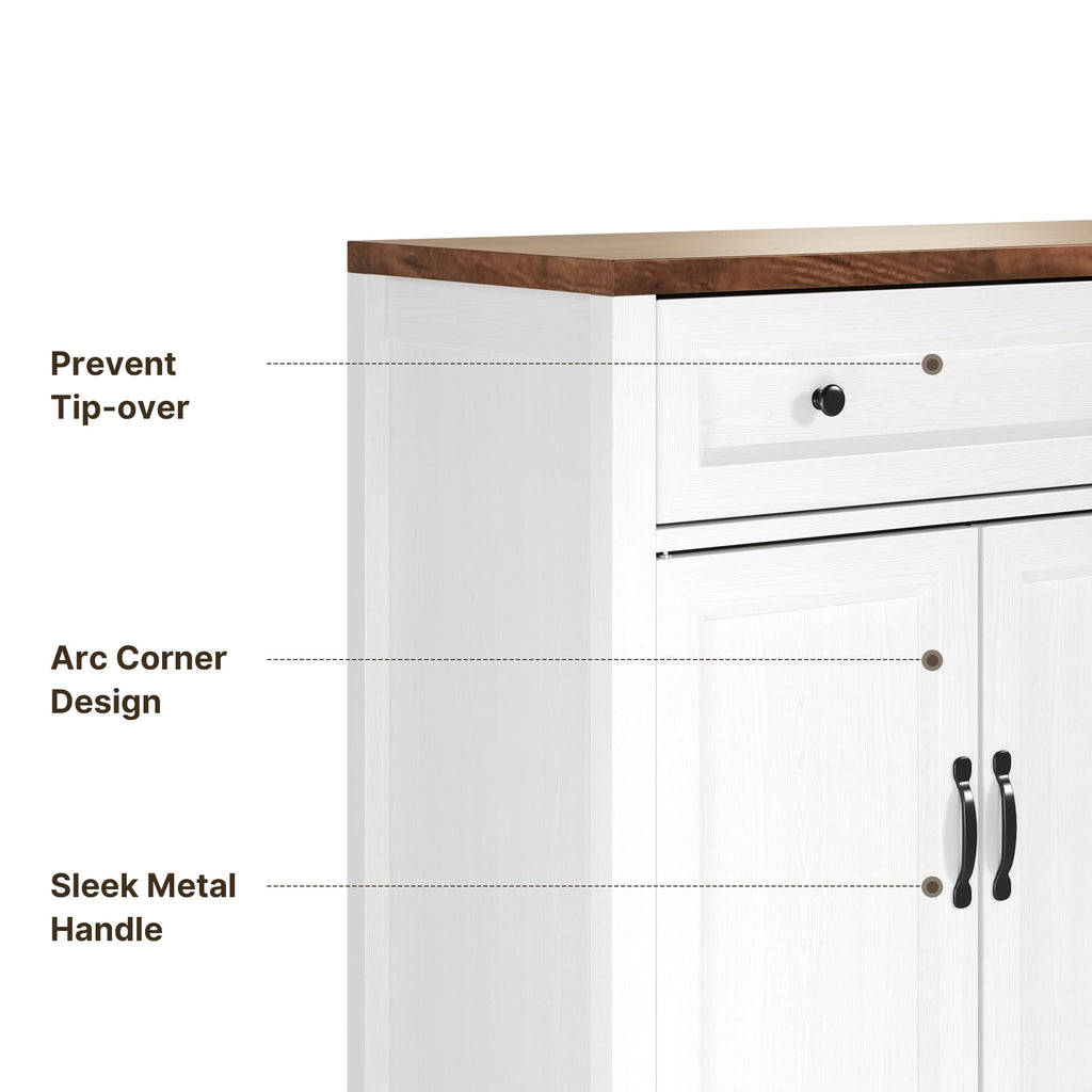 Elladera Aiho 55.1" Buffet Cabinet with 2 Drawers and 4 Doors, Farmhouse Sideboard