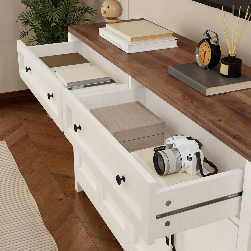 Elladera Aiho 55.1" Buffet Cabinet with 2 Drawers and 4 Doors, Farmhouse Sideboard