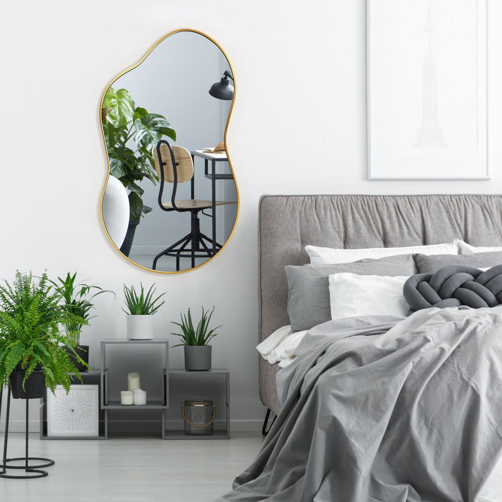 Elladera FRMALL 24"x36" Irregular Wall Mirror Gold Mirror Cloud Shaped