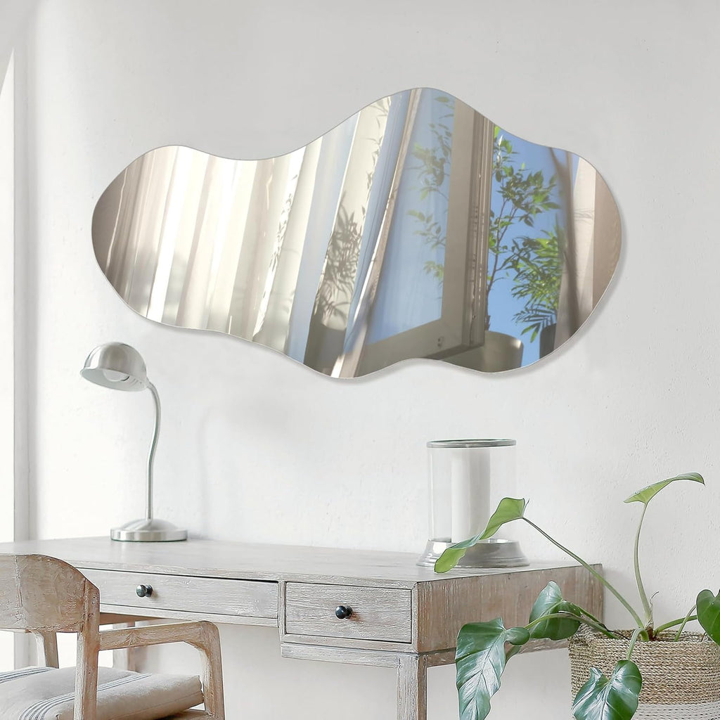 Elladera Irregular Wall Mirror Asymmetrical Mirror, 43''x24'' Decorative Modern