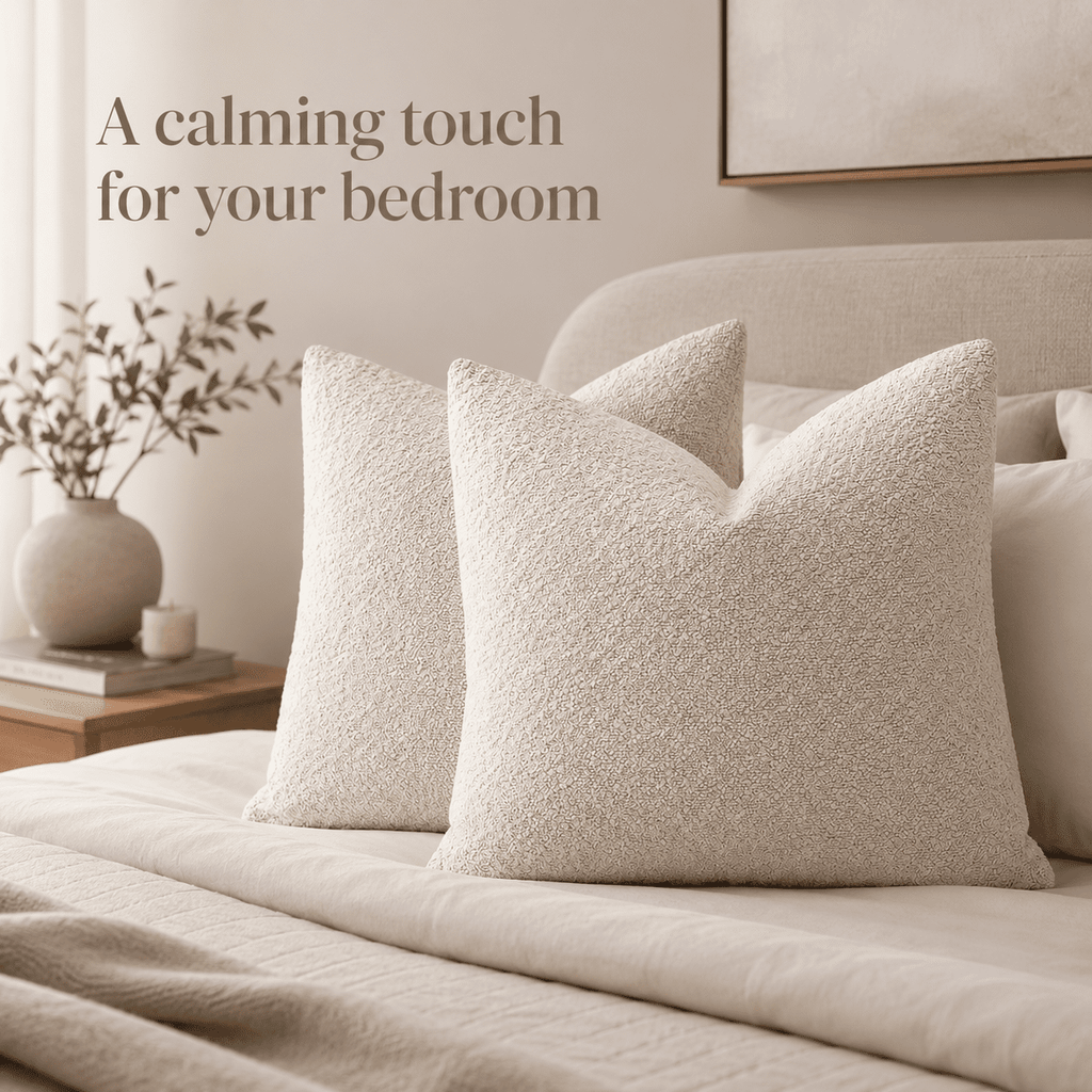 Elladera 20x20 Pillow Covers Set of 2, Textured Boucle Decorative Throw Pillow