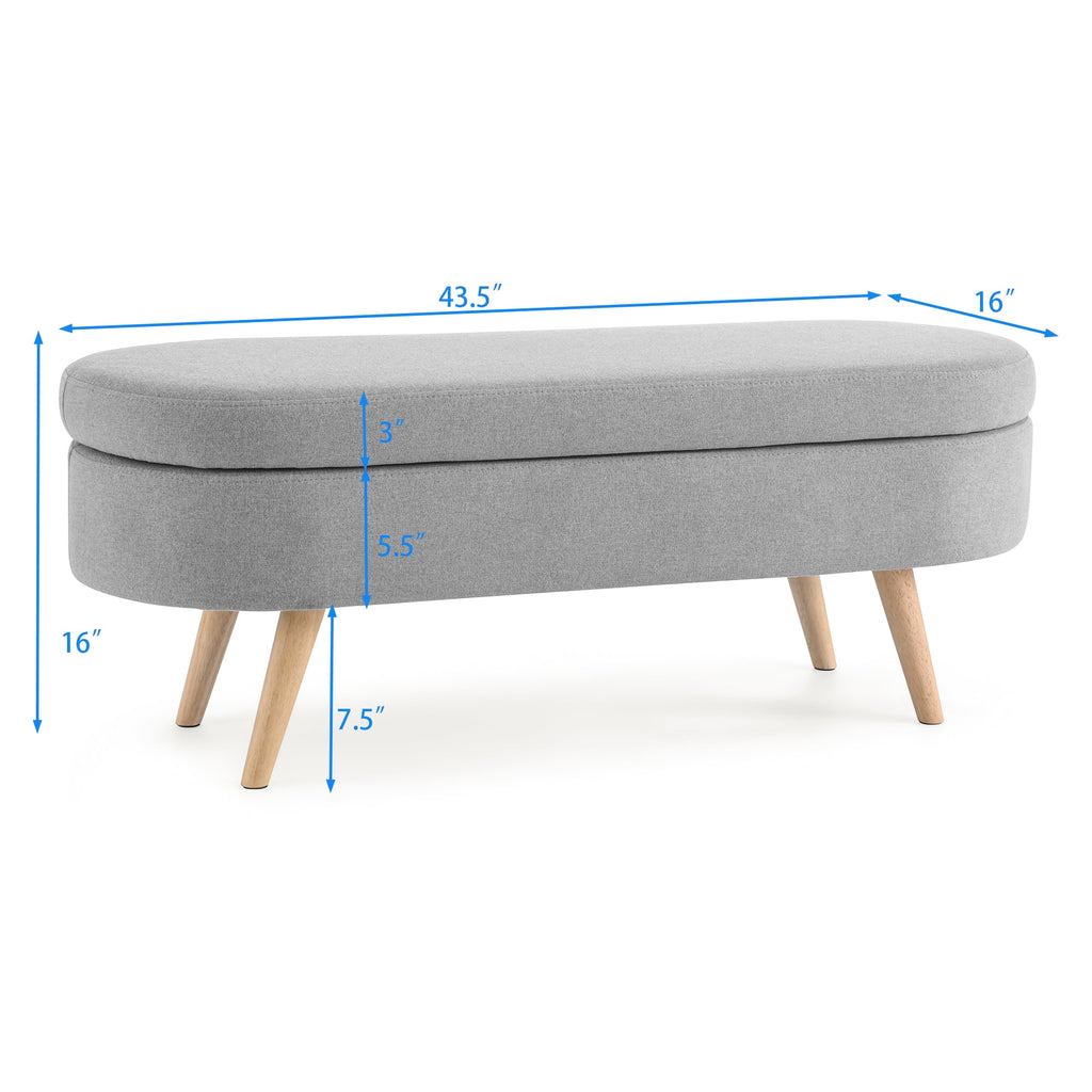 Elladera 43.5" Linen Storage Ottoman Bench for Bedroom,Upholstered Boucle Ottoman