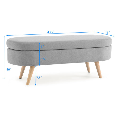 Elladera 43.5" Linen Storage Ottoman Bench for Bedroom,Upholstered Boucle Ottoman