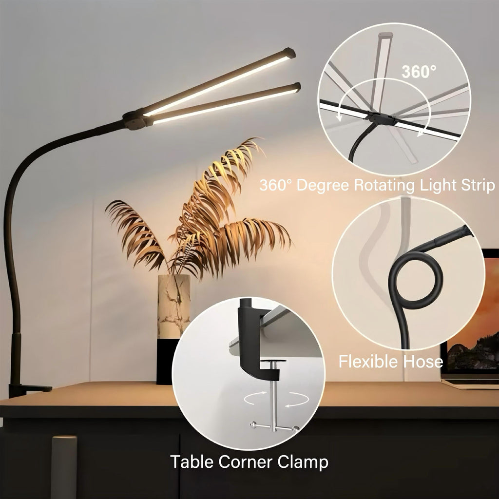 Elladera Desk Lamp- 12W Ultra Bright Auto Dimming Desk Light, Multi-Angle