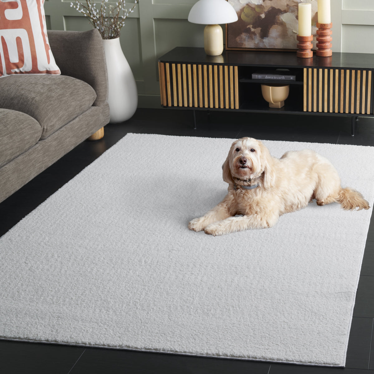 Elladera SAFAVIEH Boucle Lauressa Solid Machine Washable Area Rug, Ivory, 5' x 7'