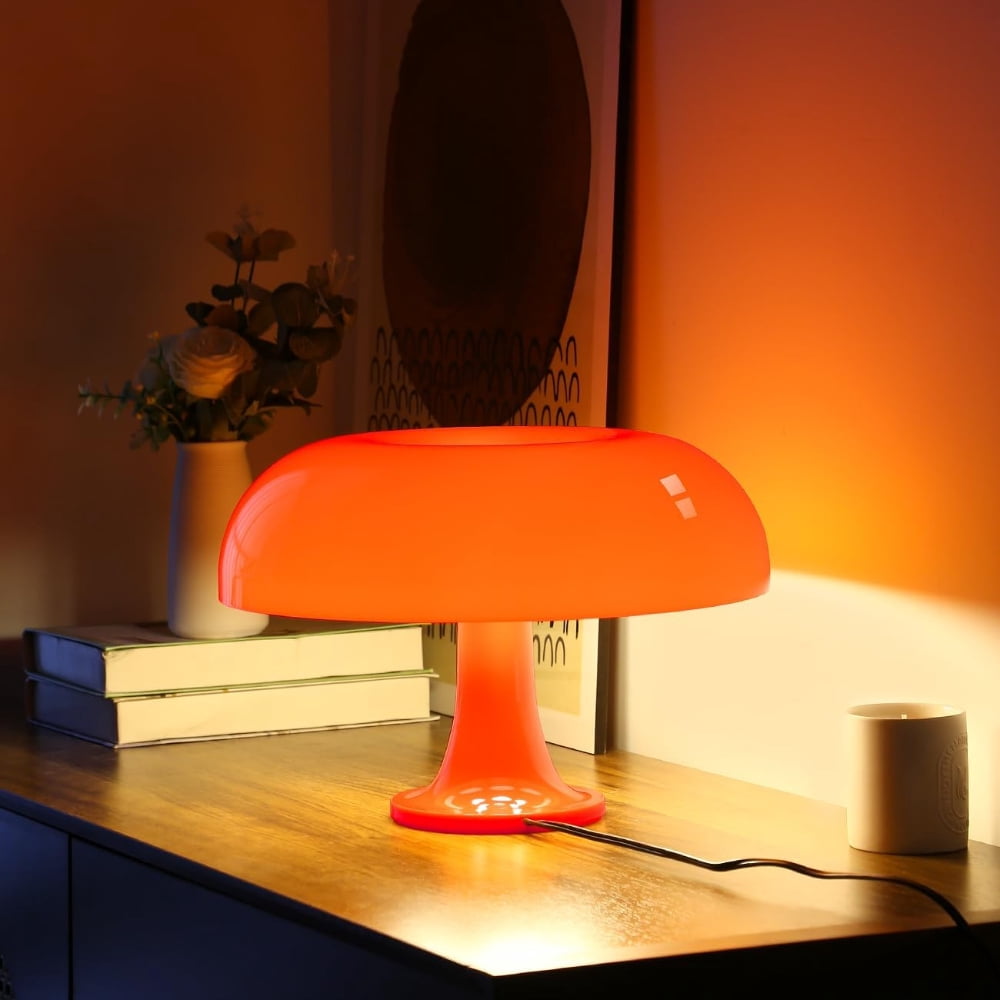 Elladera Hnjugfe Midcentury Modern 1-Light LED Desk Lamp Mushroom Table Lamp,