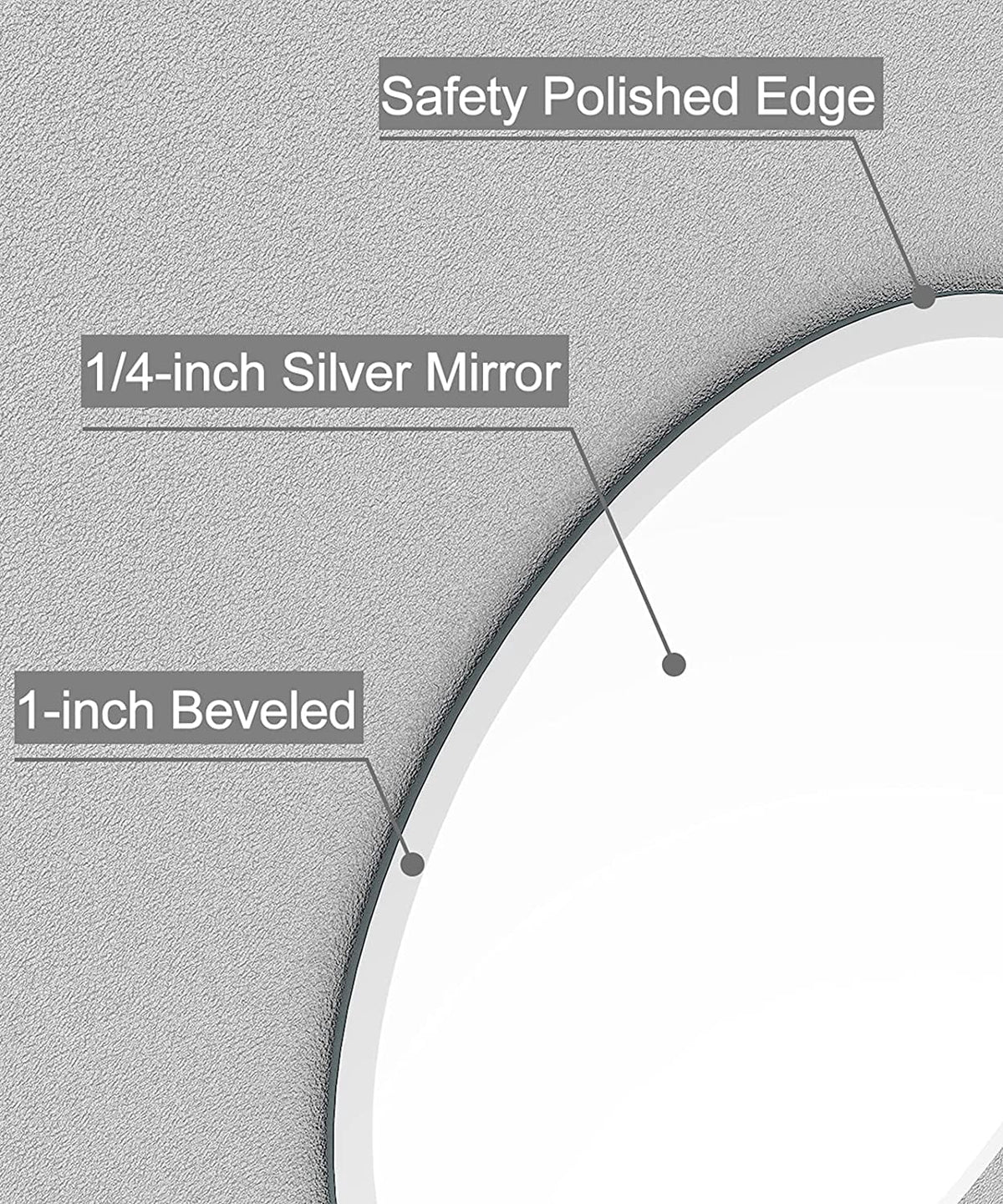 Elladera 20 x 28 Inch Frameless Oval Bathroom Mirror for Vanity, Beveled Edge White