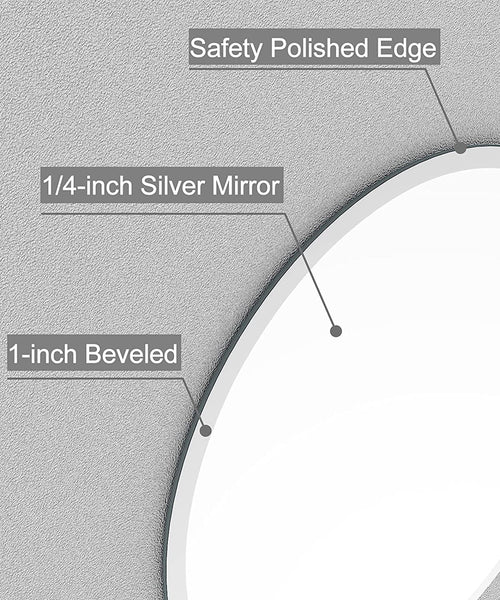 Elladera 20 x 28 Inch Frameless Oval Bathroom Mirror for Vanity, Beveled Edge White
