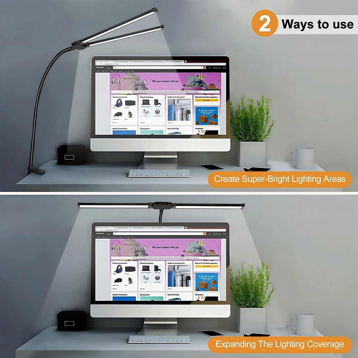 Elladera Desk Lamp- 12W Ultra Bright Auto Dimming Desk Light, Multi-Angle
