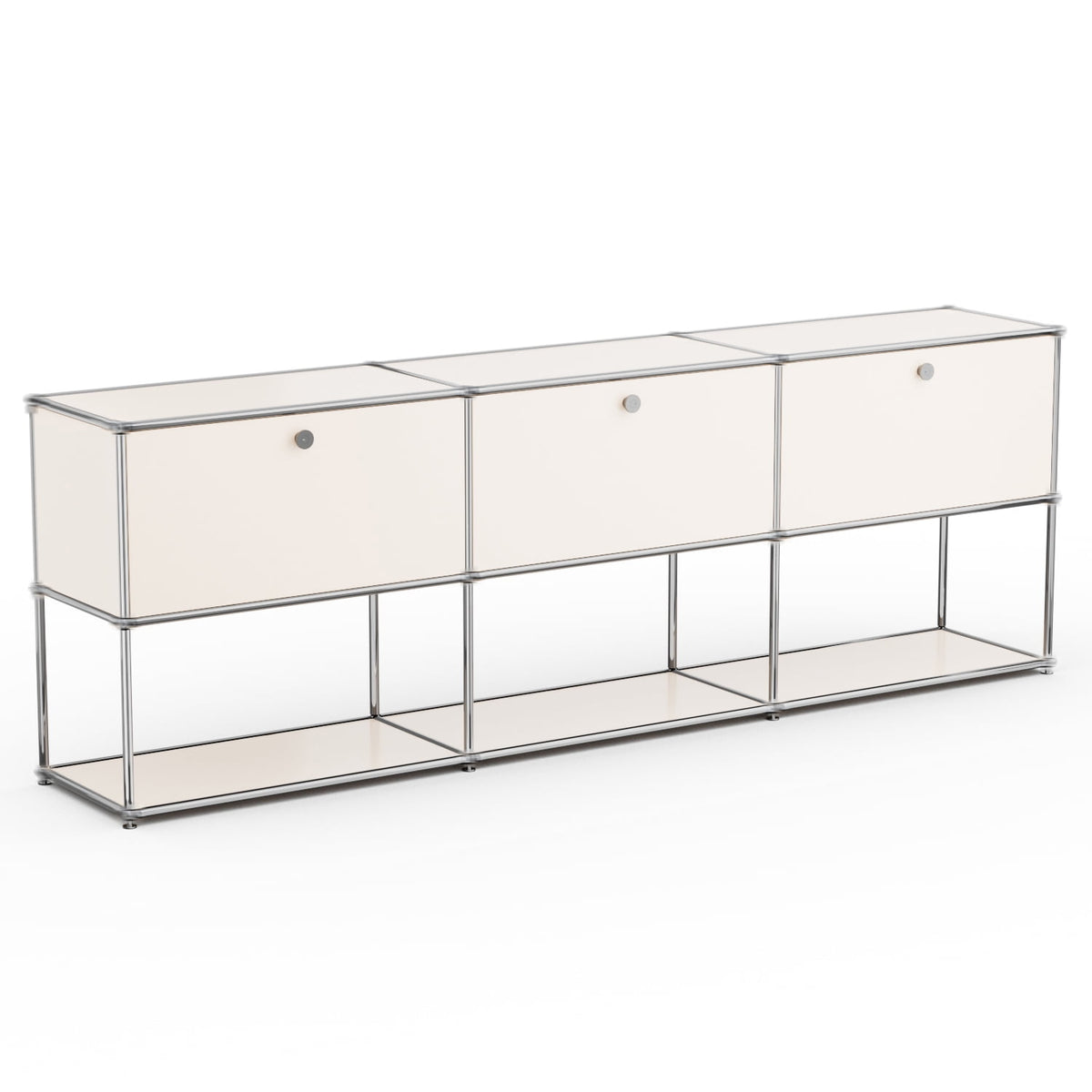 Elladera 2-Tier Accent Cabinet,Metal Storage Cabinets with 3 Doors,Open