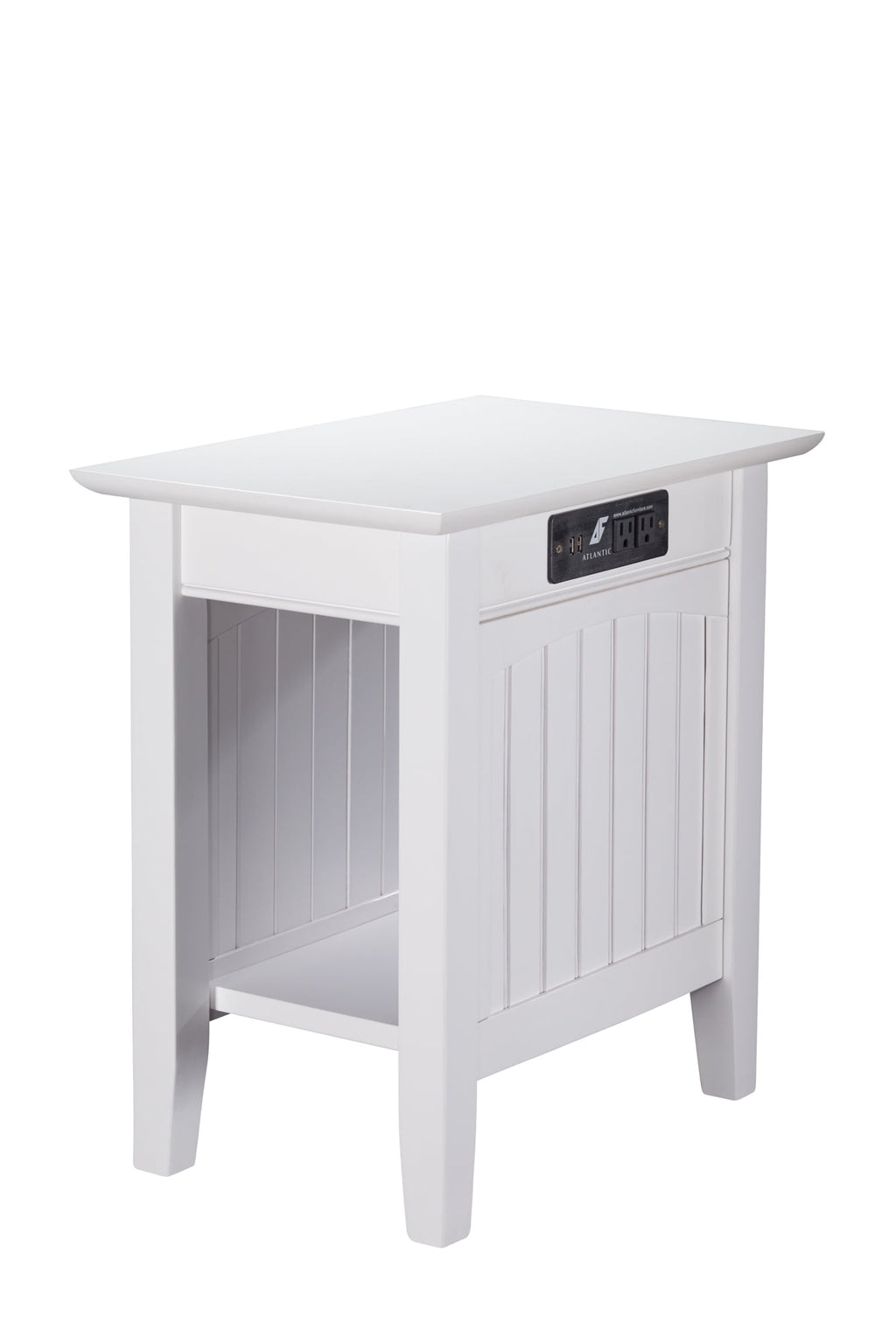 Elladera Nantucket Chair Side Table with Charging Station, White