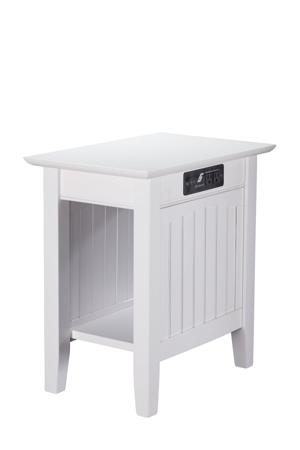 Elladera Nantucket Chair Side Table with Charging Station, White