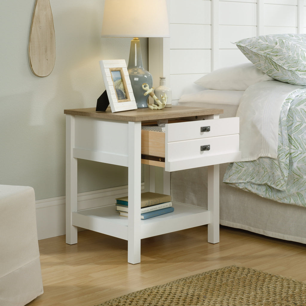 Elladera Sauder Cottage Road 1 Drawer Nightstand, Soft White Finish