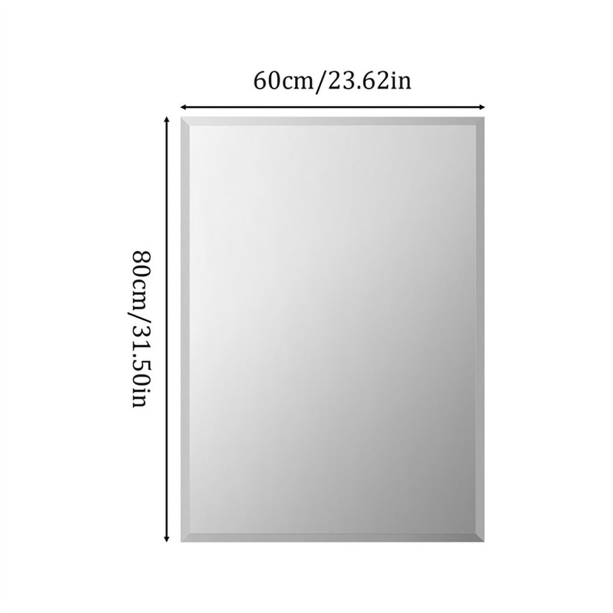 Elladera LUVODI 24x34inch Beveled Polished Wall Mirror Frameless Bathroom Mirrors