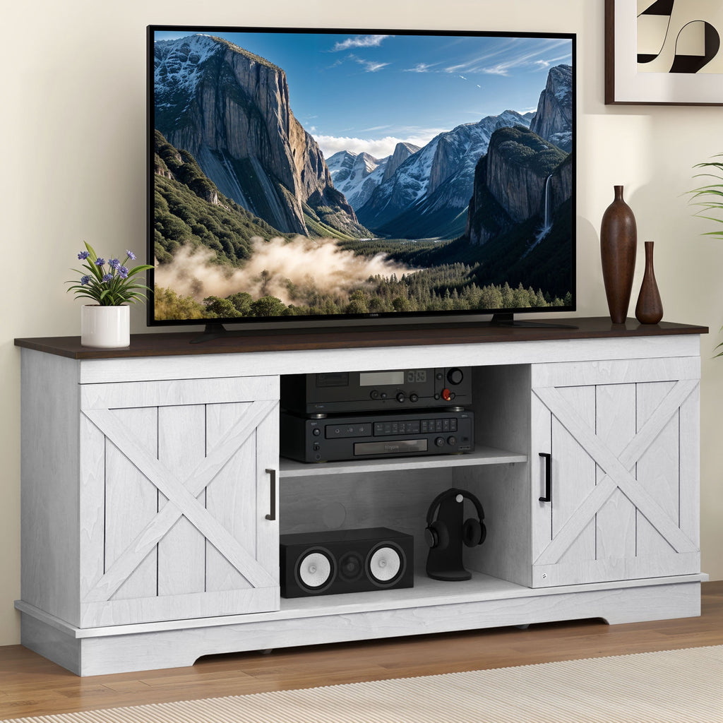 Elladera Dextrus Farmhouse TV Stand for 65 inch TV, Entertainment Center for Living
