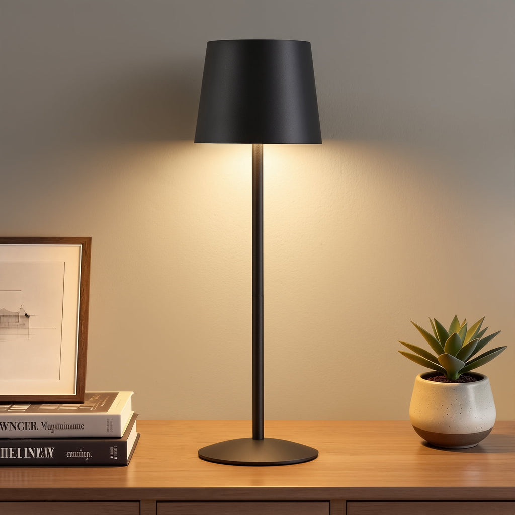 Elladera NATYSWAN Modern Black LED Desk Lamps 2-Pack, Adjustable Height, Touch