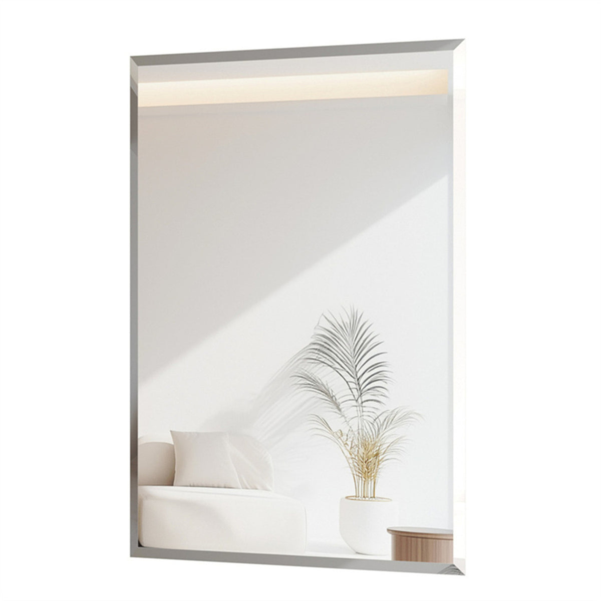 Elladera LUVODI 24x34inch Beveled Polished Wall Mirror Frameless Bathroom Mirrors