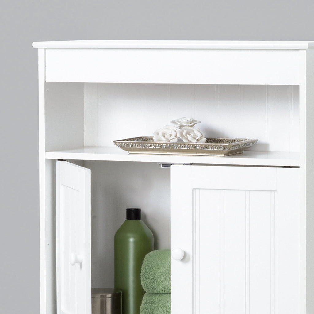 Elladera White Bathroom Spacesaver with Cabinet and 3 Shelves, Zenna Home Country