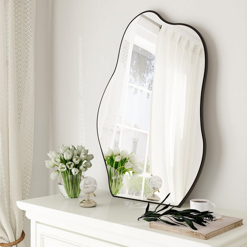 Elladera 32"x22" Irregular Vanity Bathroom Mirror Frameless Wall Mirror