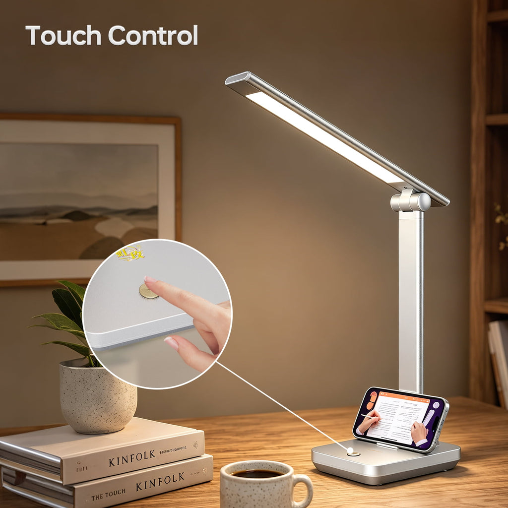 Elladera LED Desk Lamp Touch Control Metal Desk Light 3 Color Modes 5 Brightness