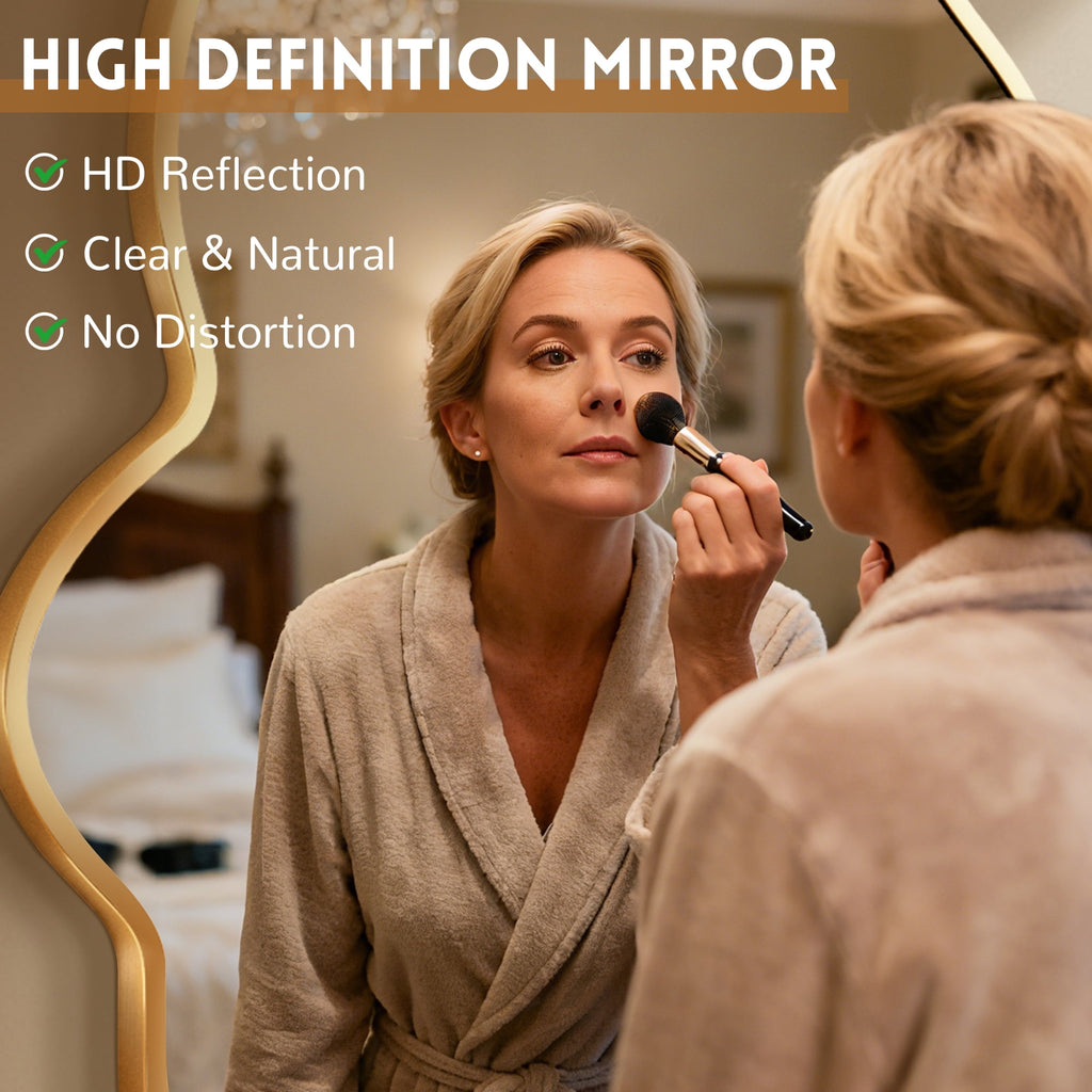 Elladera 24"x40" Fluid Wall Mirror Irregular Vanity Mirror for Bthroom