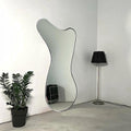 Elladera AUA CROWN Frameless Whale Shaped Wall Mirror, 47x23 inch Irregular Ocean