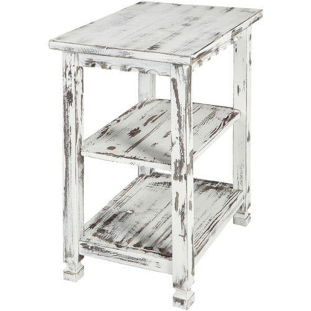 Elladera Alaterre Country Cottage 2 Shelf End Table, Rustic Farmhouse Side Table,