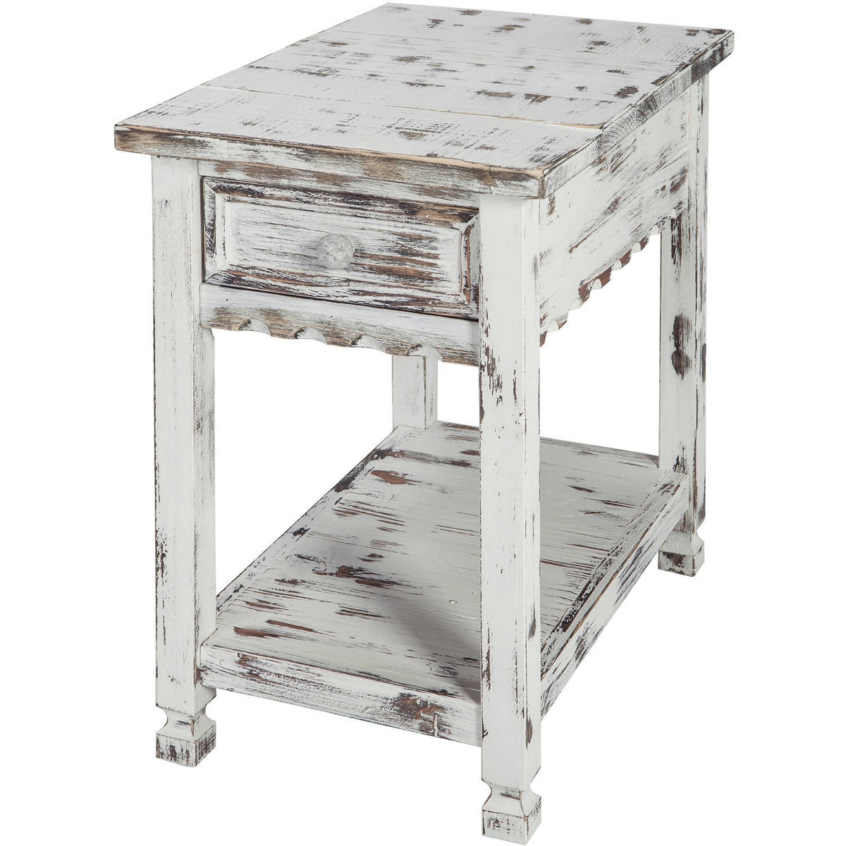 Elladera Alaterre Furniture Country Cottage Chairside End Table with 1 Drawer and 1