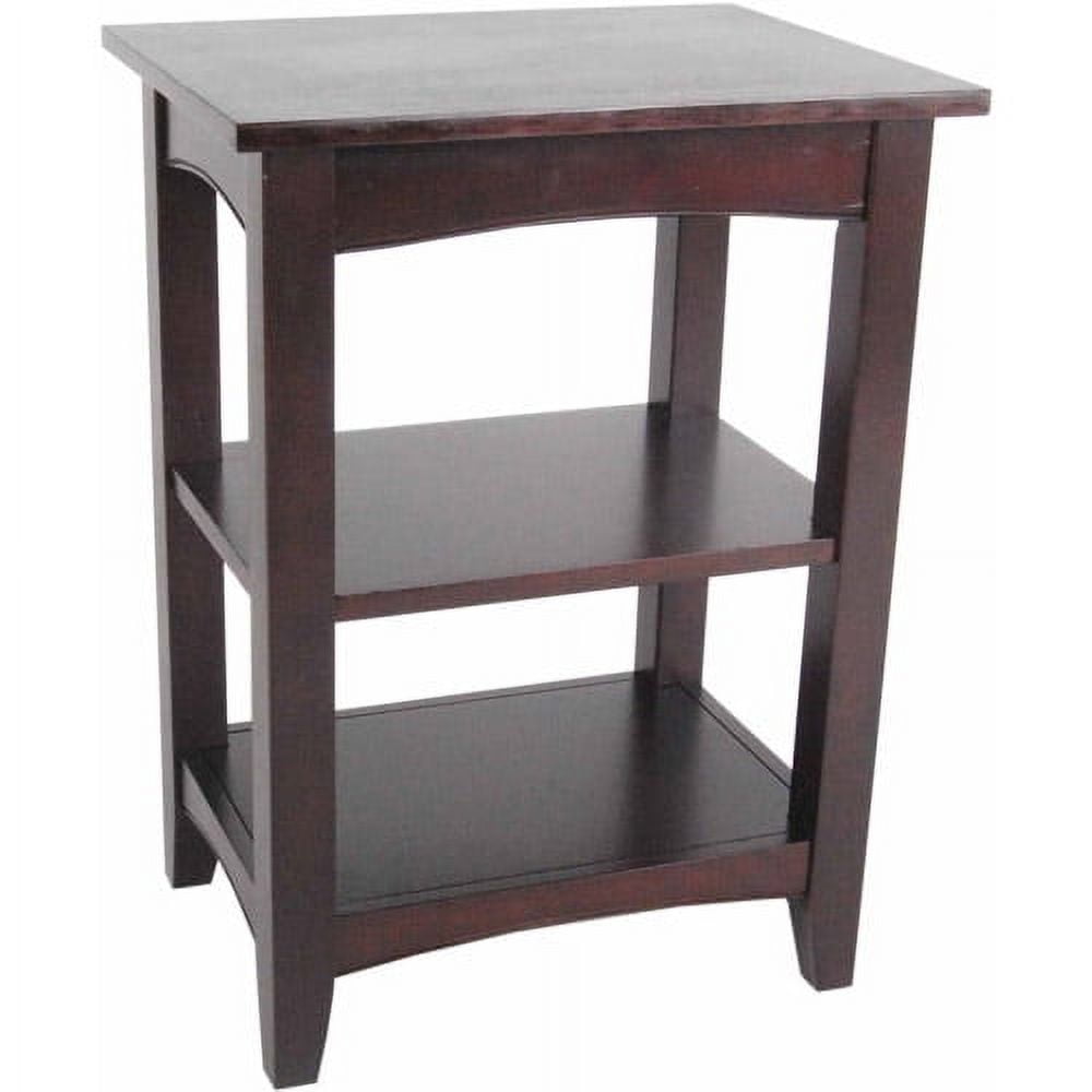 Elladera Alaterre Furniture Shaker Cottage 2-Shelf End Table, Chocolate Finish