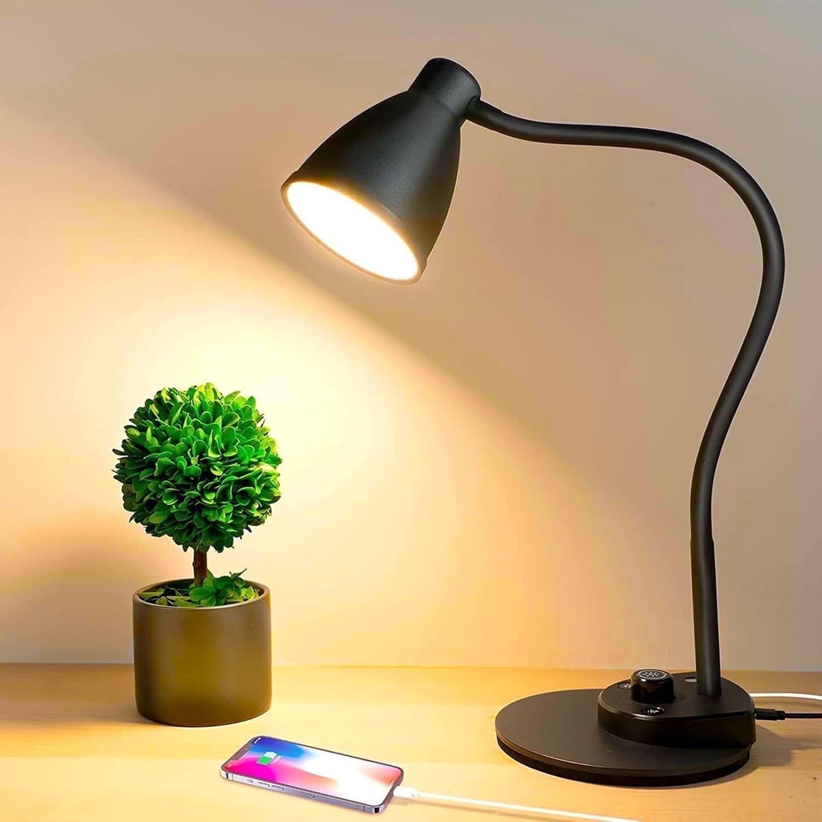 Elladera BOHON LED Desk Lamp with USB Charging Port 3 Color Modes Dimmable Reading