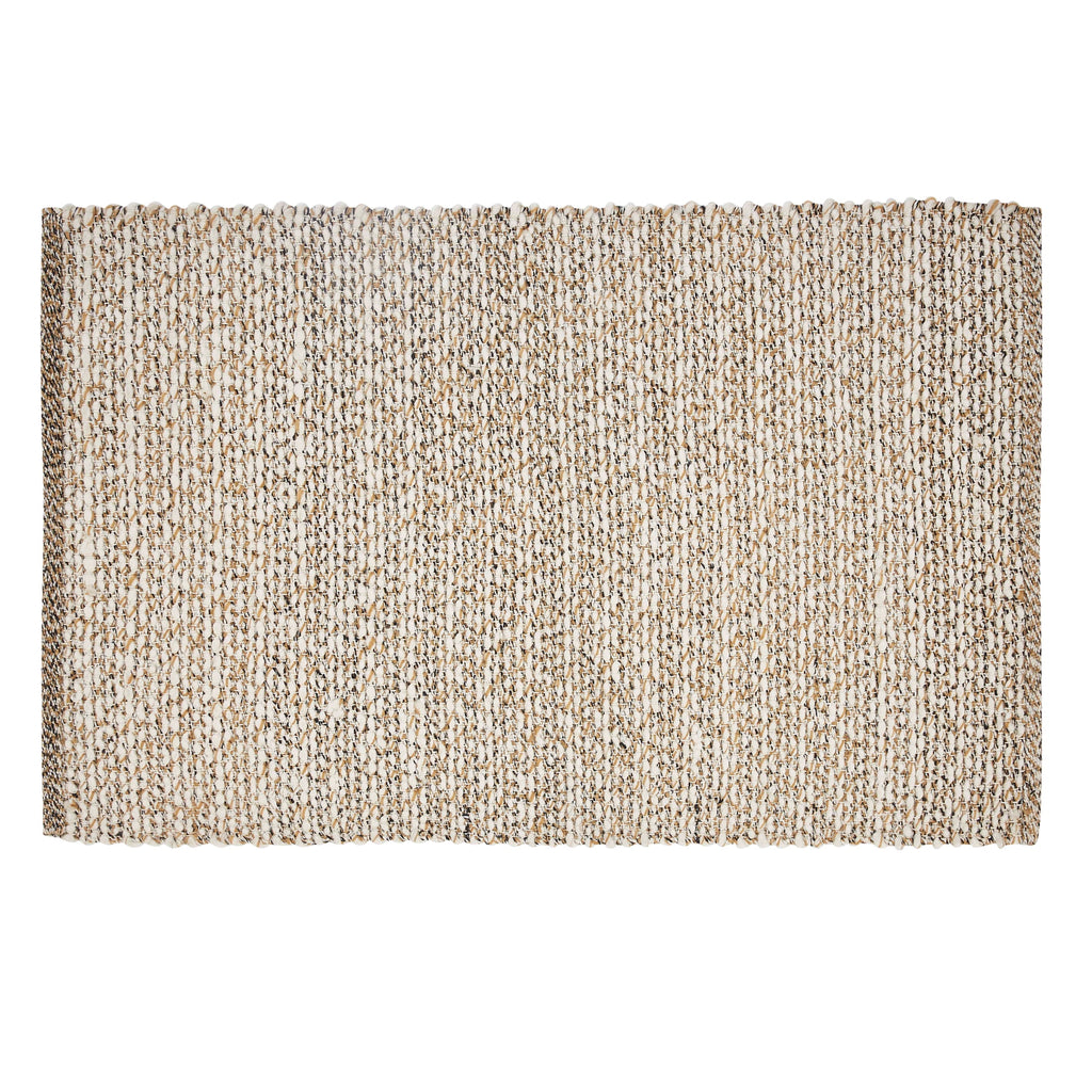 Elladera Beautiful Woven Boucle Scatter Rug by Drew Barrymore, 27" x 45", Ivory/Brown