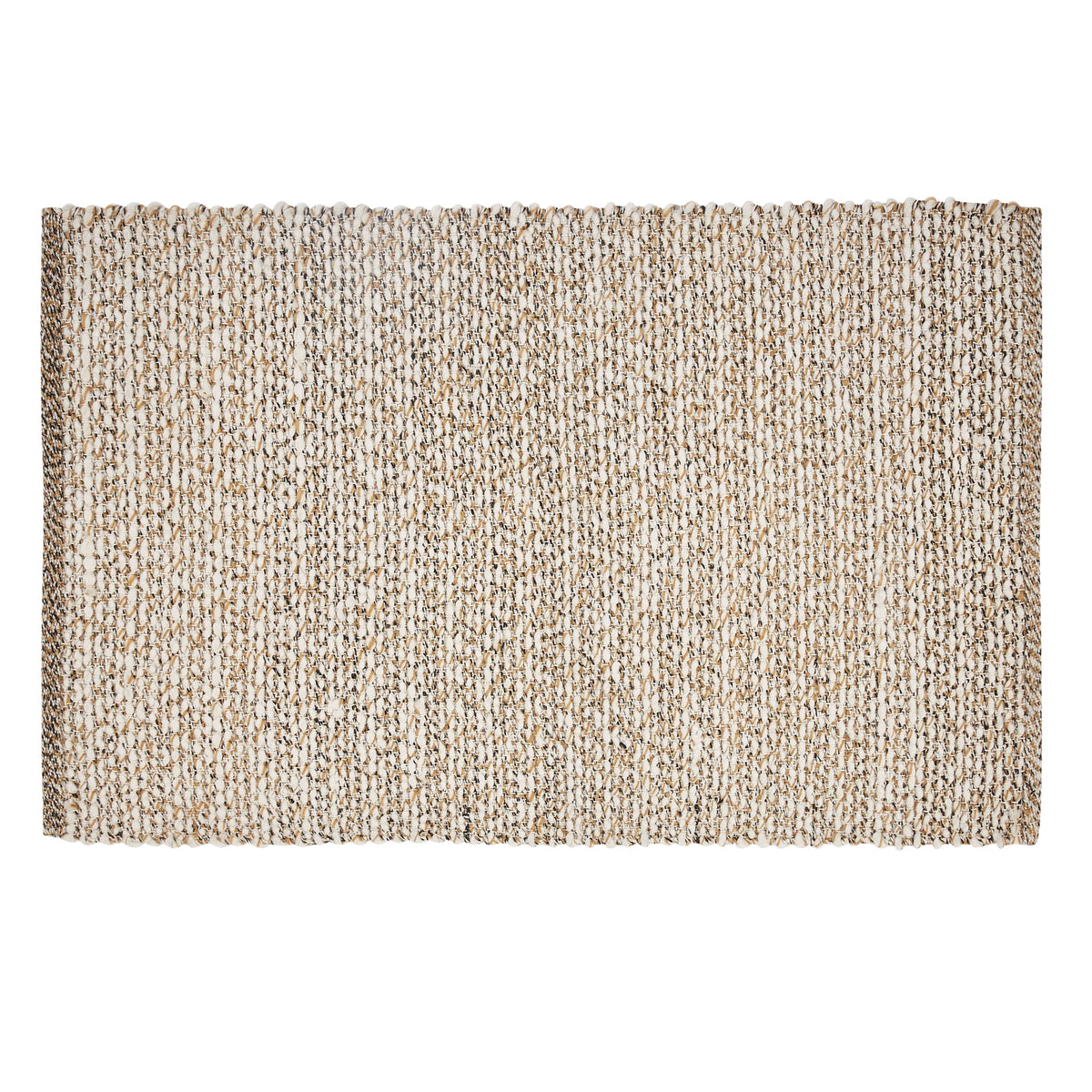 Elladera Beautiful Woven Boucle Scatter Rug by Drew Barrymore, 27" x 45", Ivory/Brown