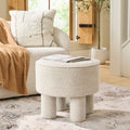 Elladera Adlin Ottoman, Cream Boucle