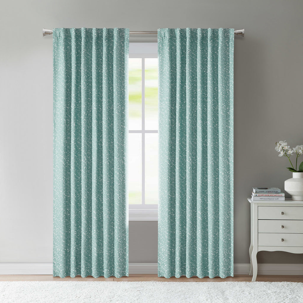 Elladera Boucle Blackout Curtain Panel, 1-Piece, Aqua, 50" W