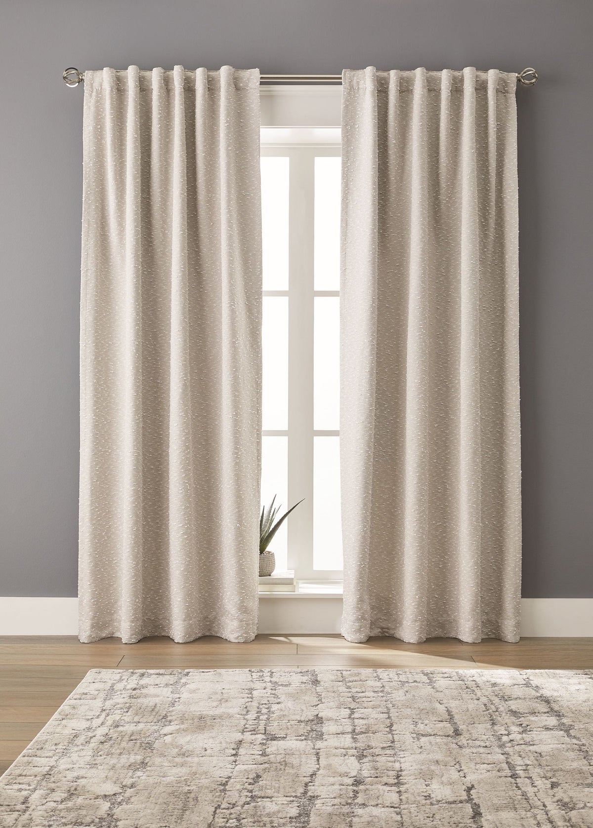 Elladera Boucle Blackout Curtain Panel, 1-Piece, Aqua, 50" W