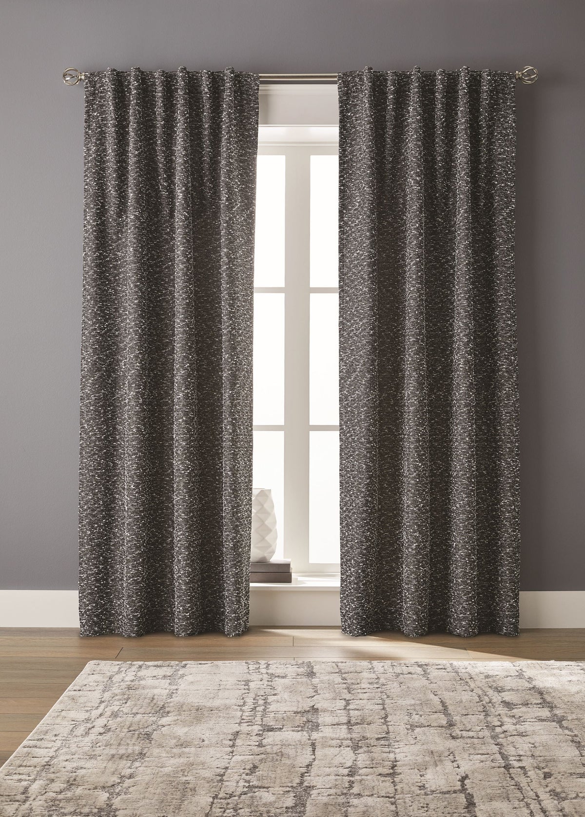 Elladera Boucle Blackout Curtain Panel, 1-Piece, Aqua, 50" W