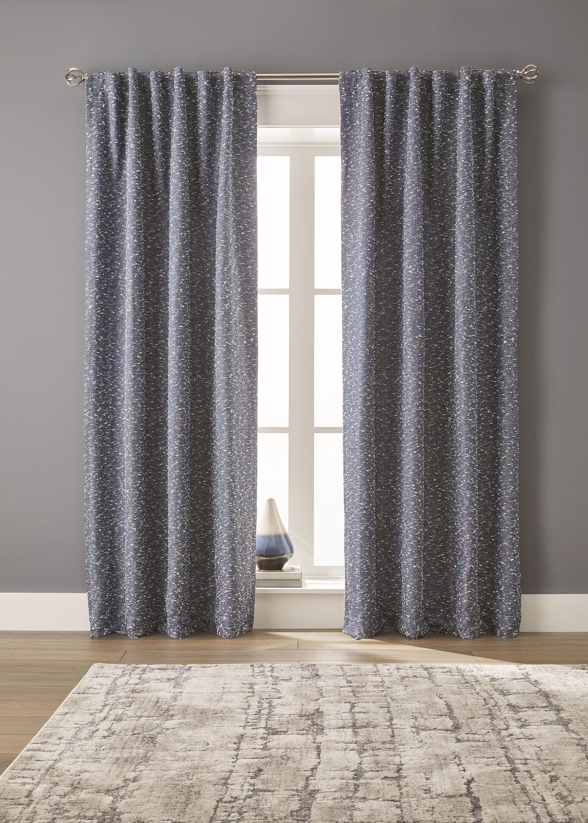Elladera Boucle Blackout Curtain Panel, 1-Piece, Aqua, 50" W
