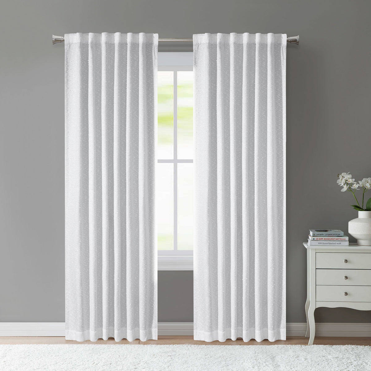 Elladera Boucle Blackout Curtain Panel, 1-Piece, Aqua, 50" W