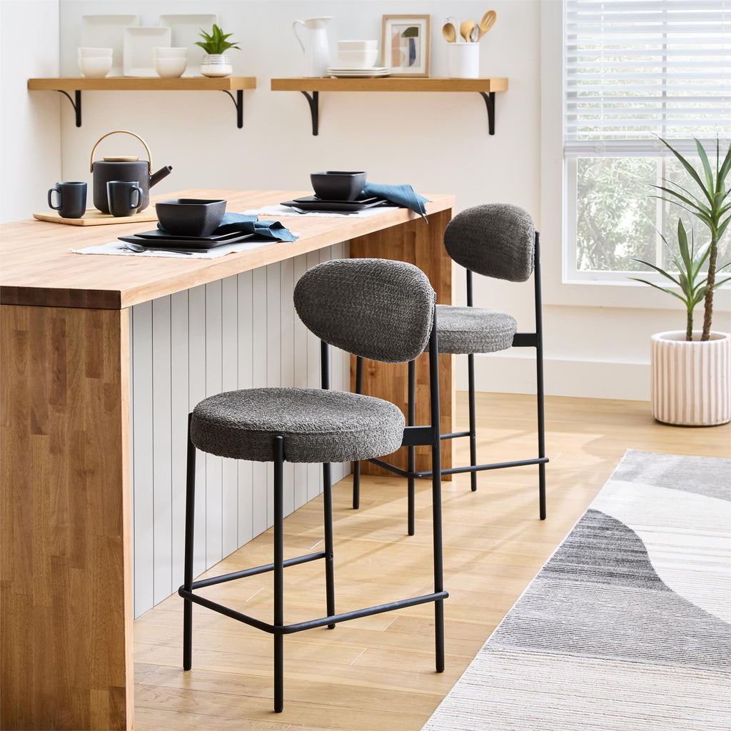Elladera Boucle Counter Stool, Gray
