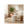 Elladera Petal Shaped Boucle Ottoman for Home Decor- Boho Vanity Chair for Bedroom
