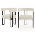 Elladera Boucle Dining Chair Set of 2 Corduroy Upholstered Dining Room Chairs