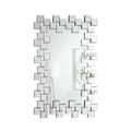 Elladera Pamela Frameless Wall Mirror with Staggered Tiles Silver