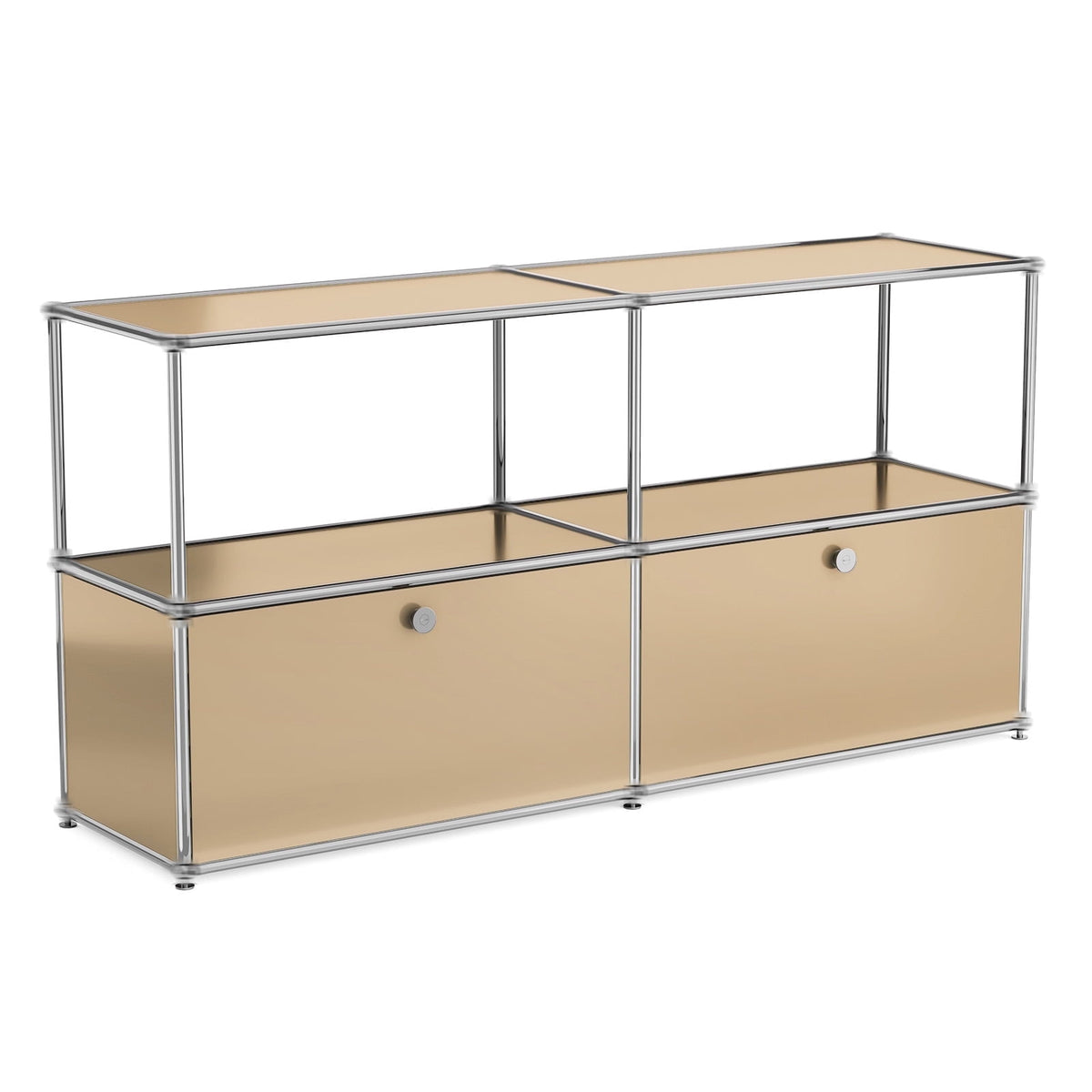 Elladera 2-Tier Accent Cabinet,Metal Storage Cabinets with 3 Doors,Open