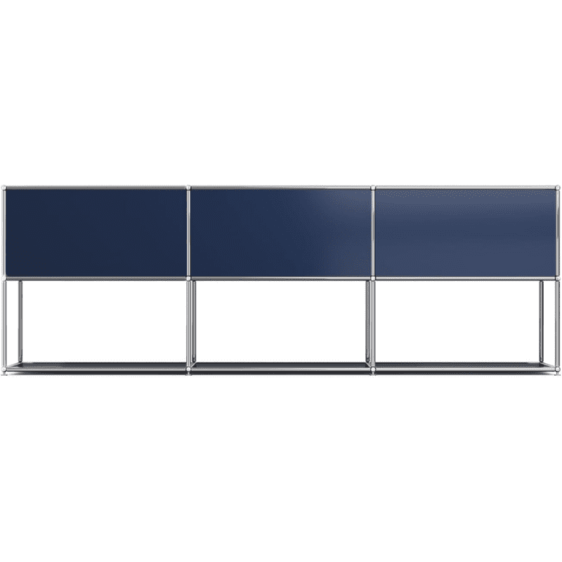 Elladera 2-Tier Accent Cabinet,Metal Storage Cabinets with 3 Doors,Open