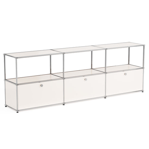 Elladera 2-Tier Accent Cabinet,Metal Storage Cabinets with 3 Doors,Open