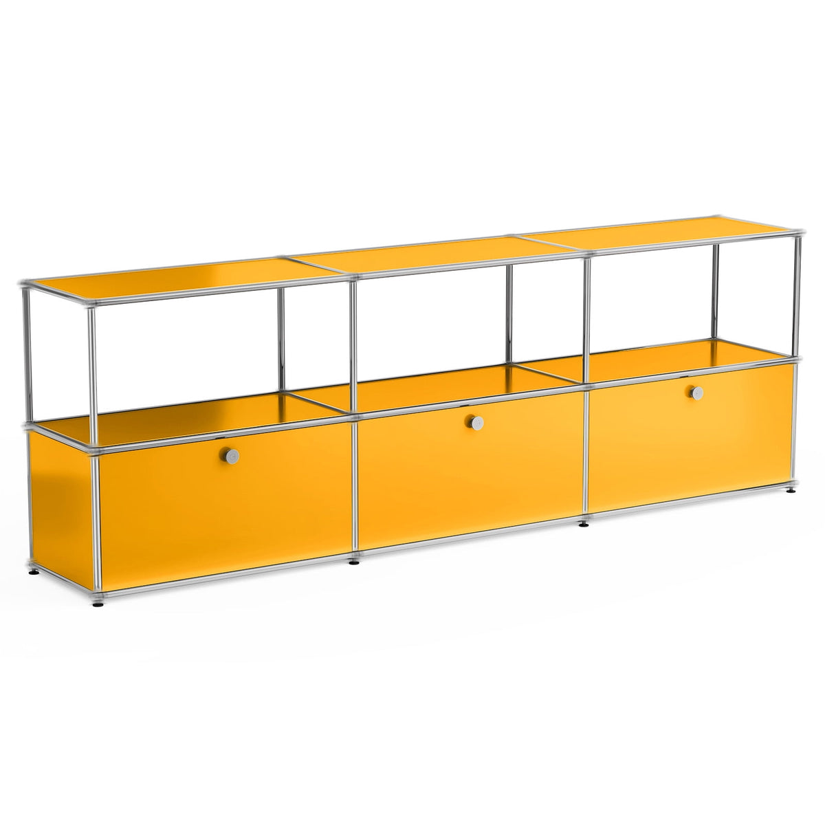 Elladera 2-Tier Accent Cabinet,Metal Storage Cabinets with 3 Doors,Open