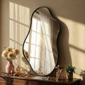 Elladera 20"x36" Irregular Wall Mirror, Gold Asymmetrical Teardrop