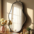 Elladera 26"x43" Wall Mirror Irregular, Gold Asymmetrical Organic Vanity