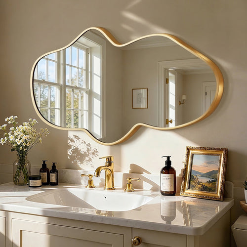 Elladera 24"x40" Fluid Wall Mirror Irregular Vanity Mirror for Bthroom